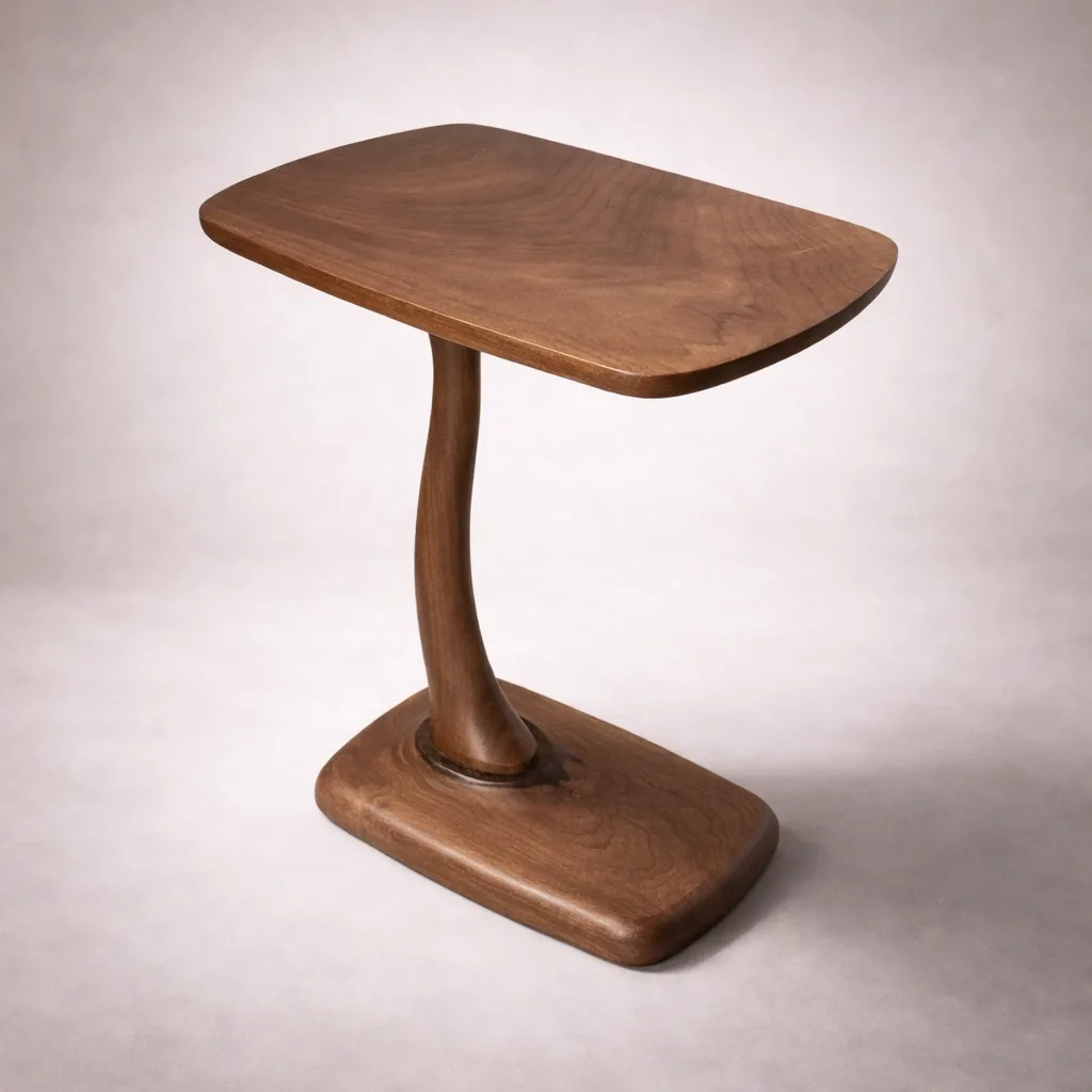 Aura solid walnut side table by Woodine