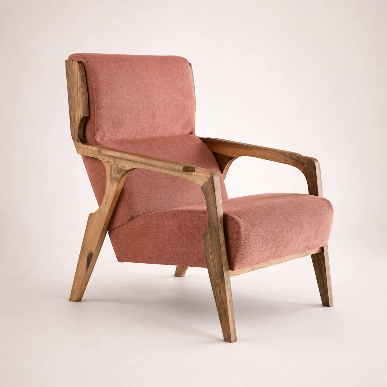 Esma solid walnut wingchair by Woodine