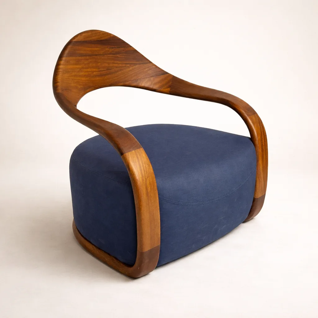 Faustin outdoor iroko swivel armchair by Woodine