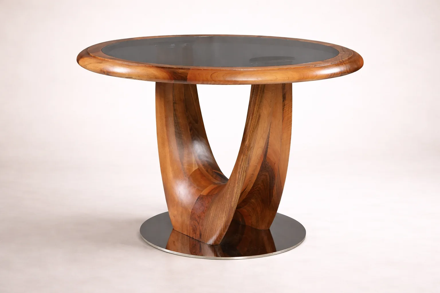 Moon solid walnut dining table by Woodine