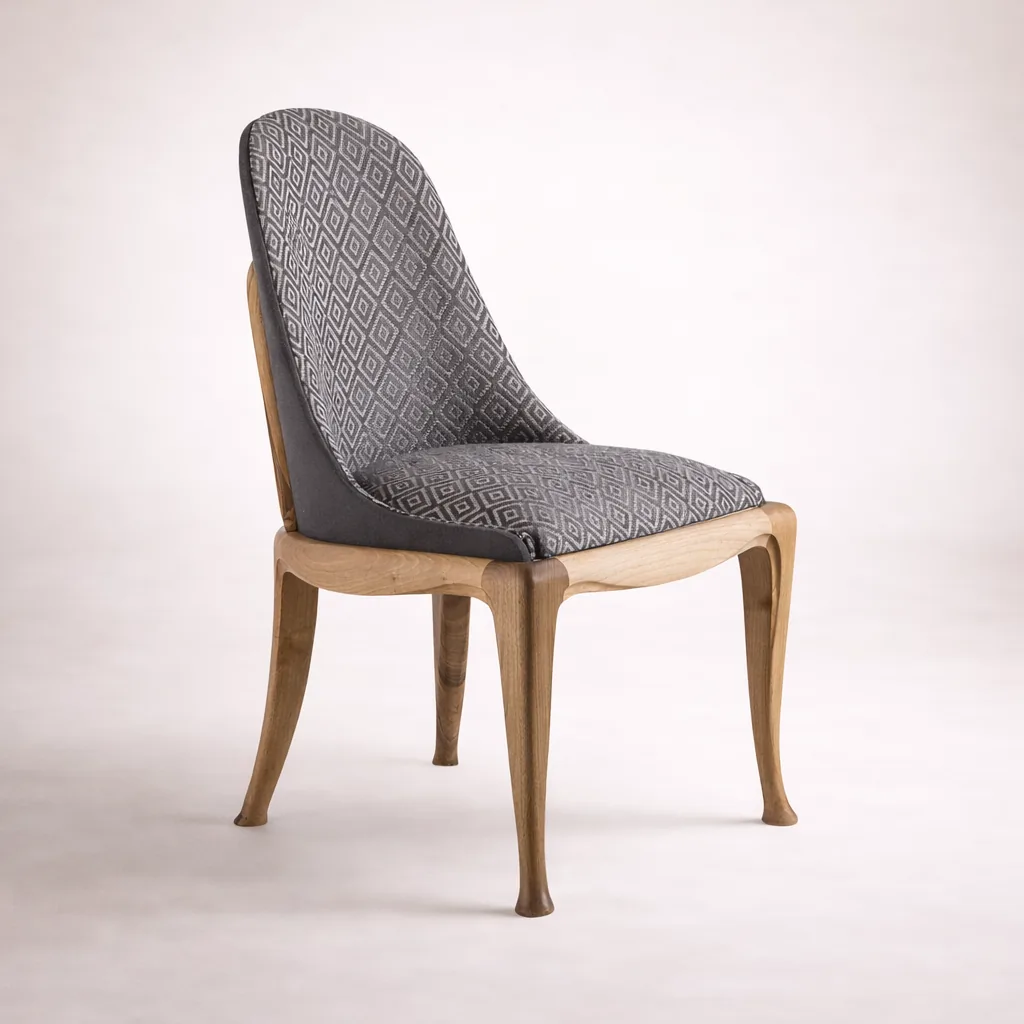 Pasha solid walnut chair by Woodine
