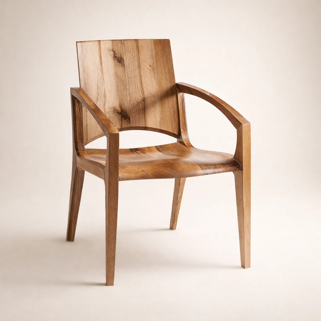 Everest Armchair in solid walnut by Woodine