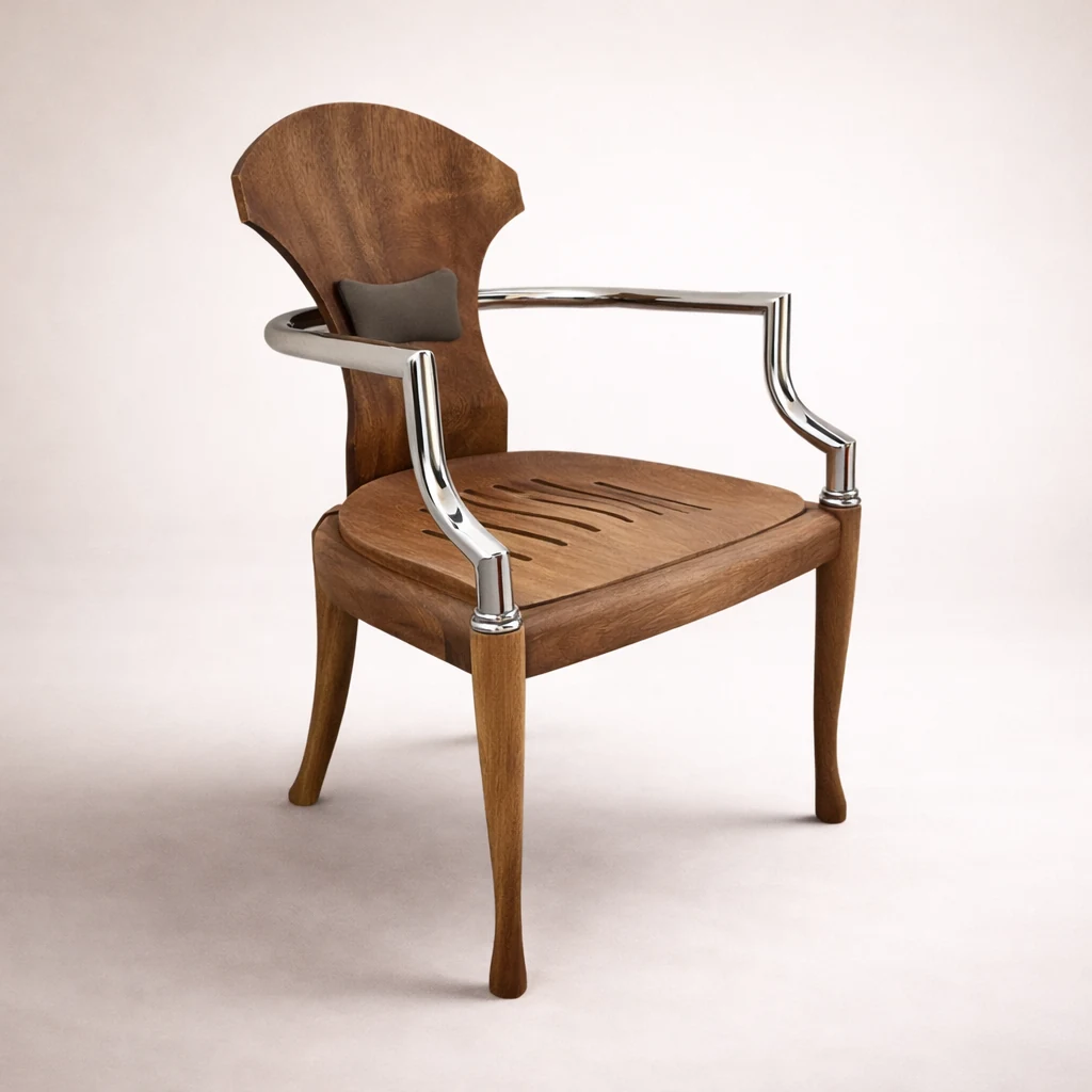 Guena Marin Armchair in solid iroko by Woodine