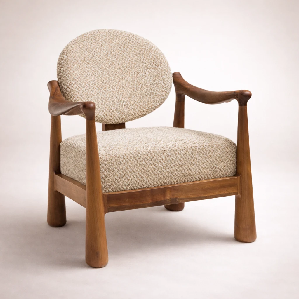 Himalaya Wingchair in solid walnut by Woodine