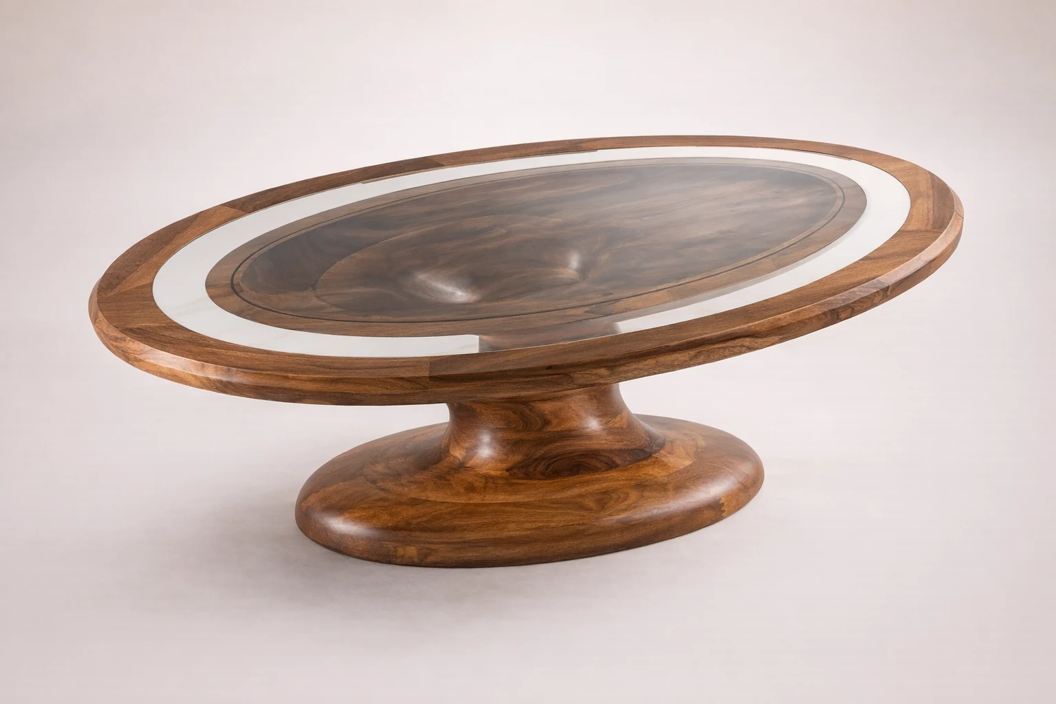Hira Dining Table in solid walnut by Woodine