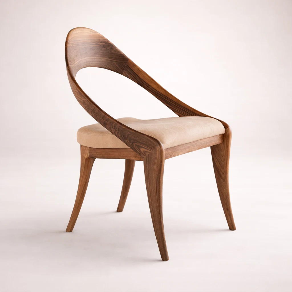Kams Chair in solid walnut by Woodine