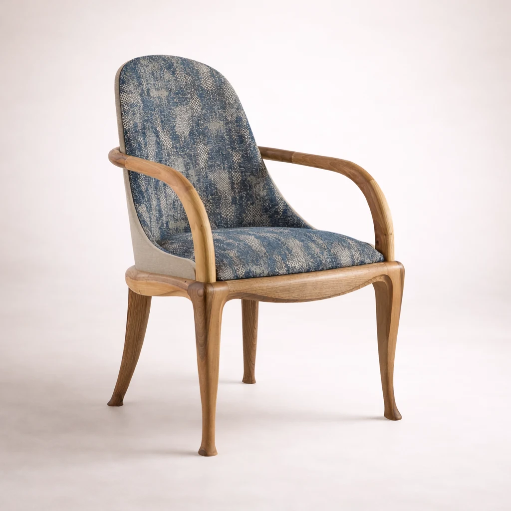 Pasha Armchair in solid walnut by Woodine