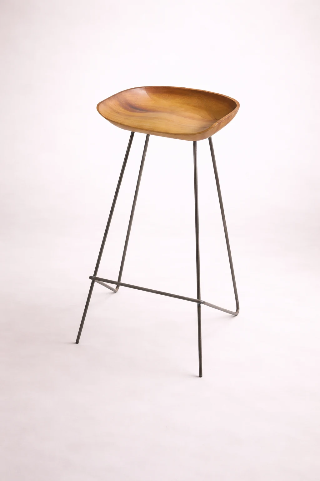 Polite Bar Stool in solid walnut by Woodine