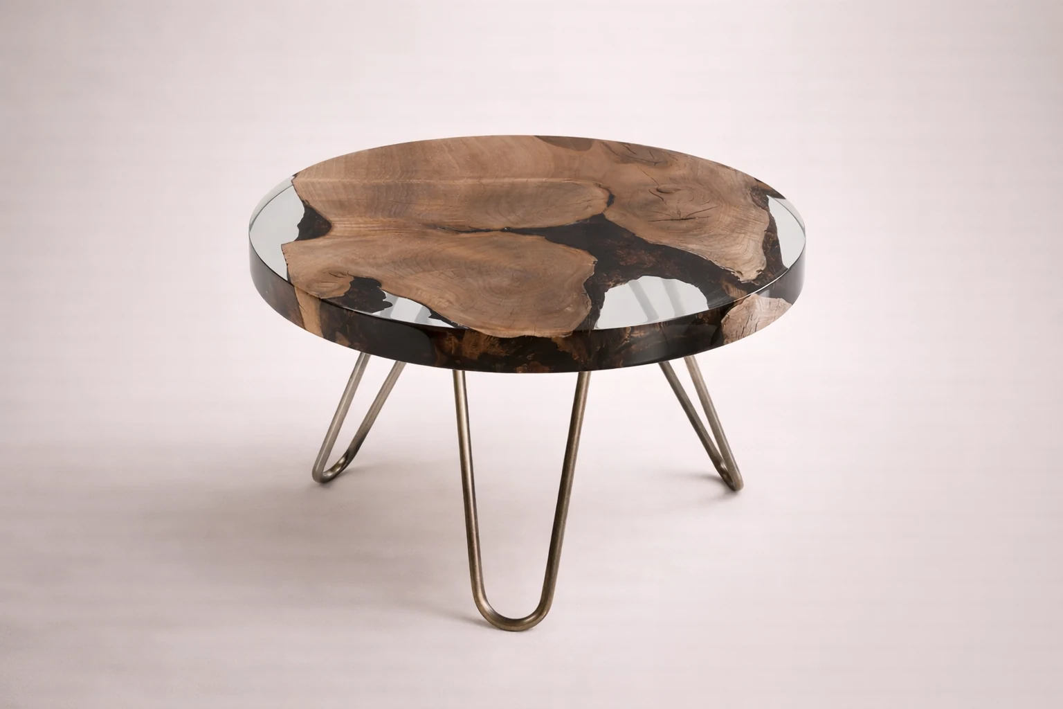 Round Epoxy Side Table by Woodine