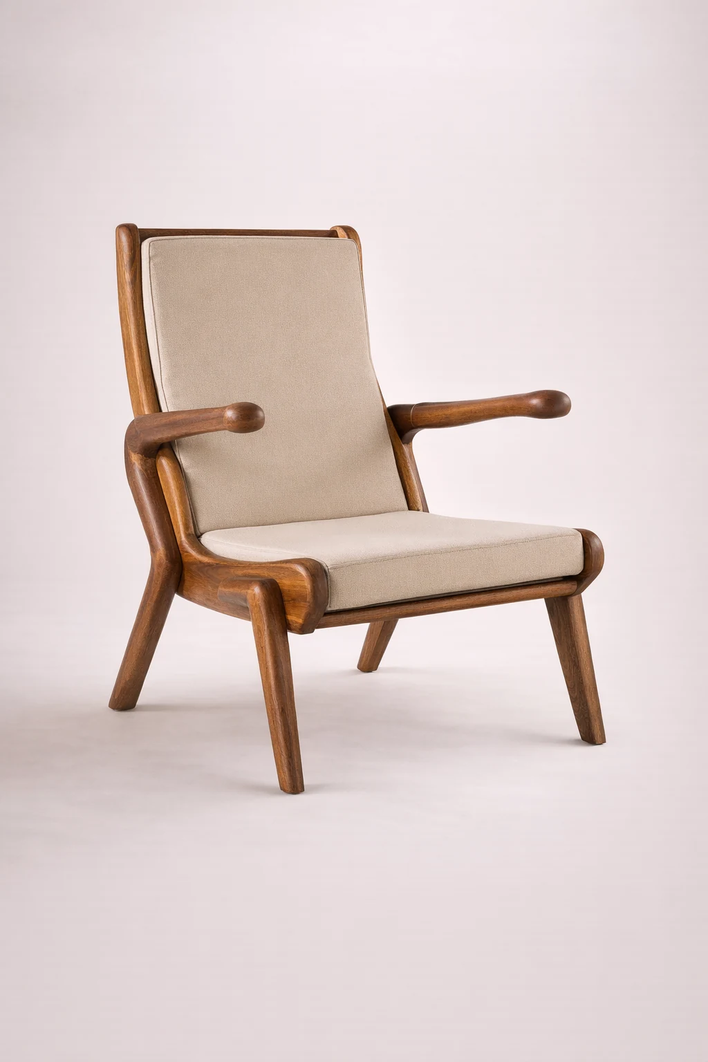 Shimal Armchair in solid iroko by Woodine